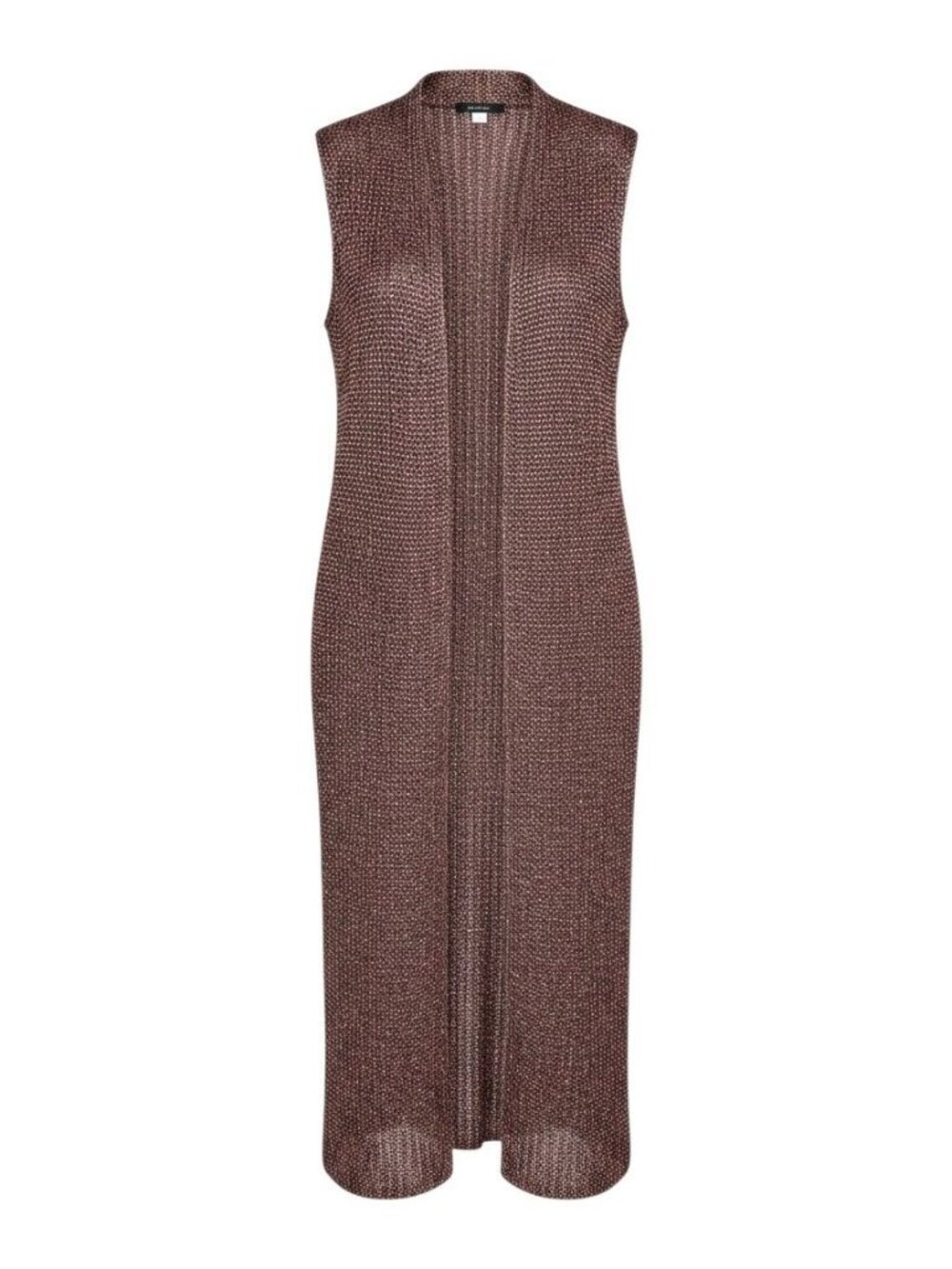 Chico's Women's Copper Knit Sleeveless Open-Front Duster Cardigan Size 1